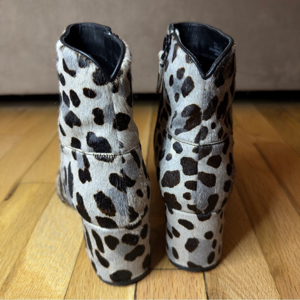 Cole Haan Leopard Calf Hair Block Heel Booties Size 7 - Picture 6 of 7